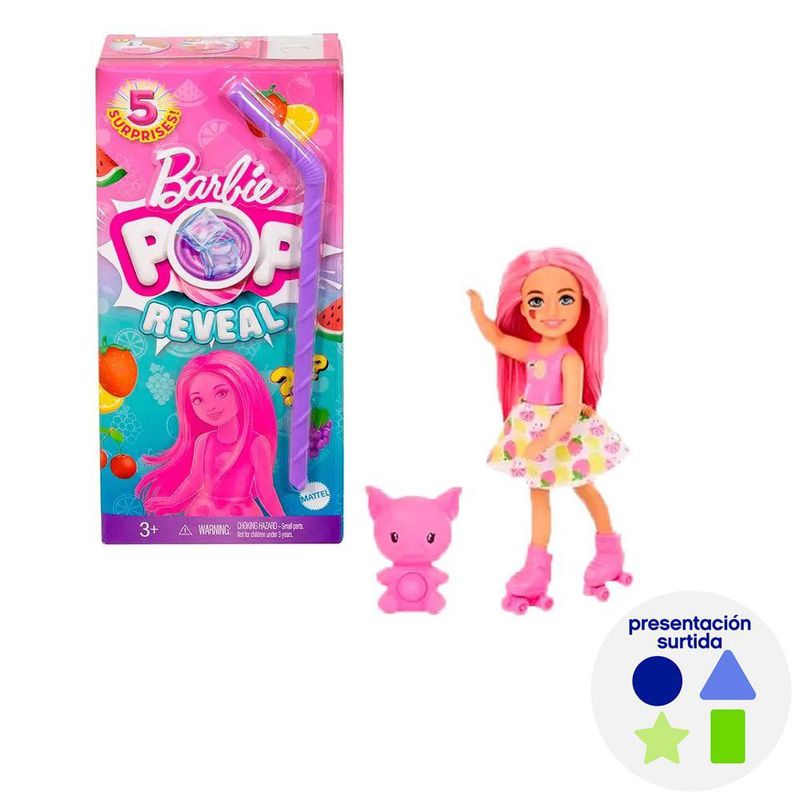 Muñeca Chelsea Pop Reveal Serie Frutas Diseños Surtidos