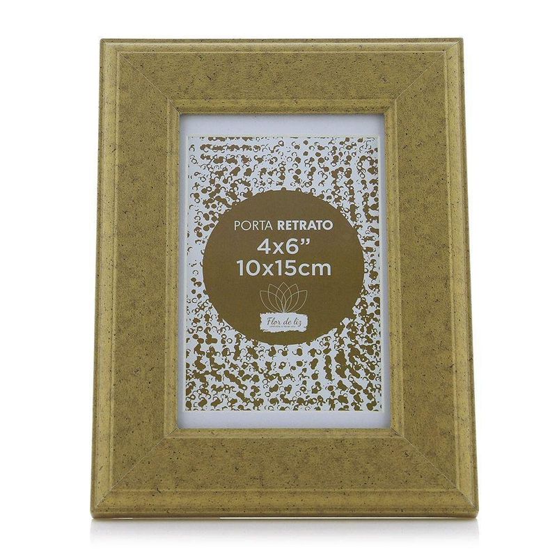 Marco Para Foto 4X6 Dorado - Flor De Liz
