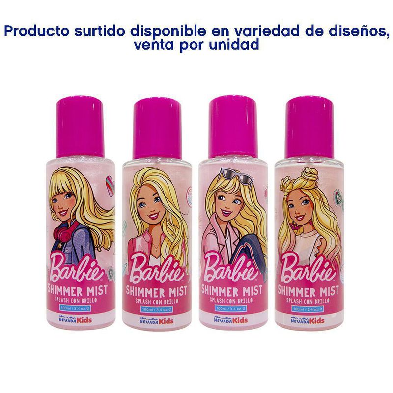 Botella Splash Con Brillo Para Niña 100 Ml Diseños Surtidos - Barbie
