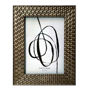 Portarretratos Metalizado Texturizado Color Bronce