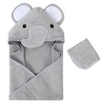 Toalla Con Capucha Elefante Gris