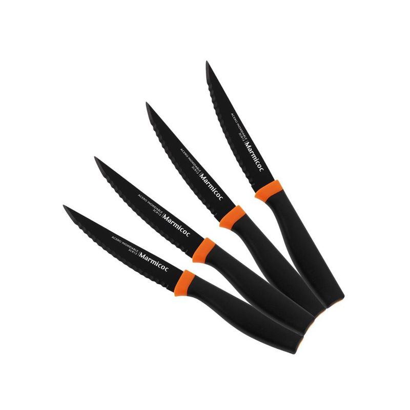 Set de 4 Cuchillos Negros para Carne