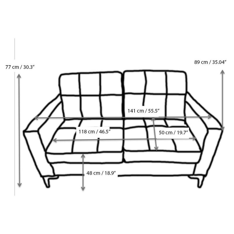 Sofá de 2 Plazas Iguazú Negro 141X77X89 Cm