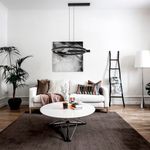Lámpara Led Colgante Geométrica Negra Luz Cálida 34W