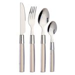 Set de 16 Cubiertos Acero Inoxidable Color Crema