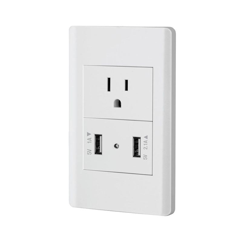 Tomacorriente + 2 Puertos USB Lisboa Blanco - Volteck