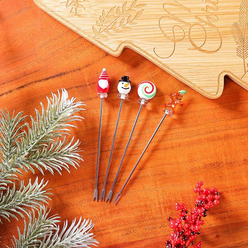 Set de 4 Picks Diseños Navideños 14.5X10.5X2.5 Cm