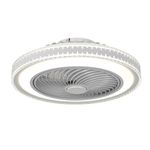 Ventilador de Techo con Luz Atenuable Blanco y Gris 49 Cm