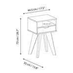 Mesa Auxiliar Tango Café y Blanco Mdf y Mdp 45x35x73 Cm