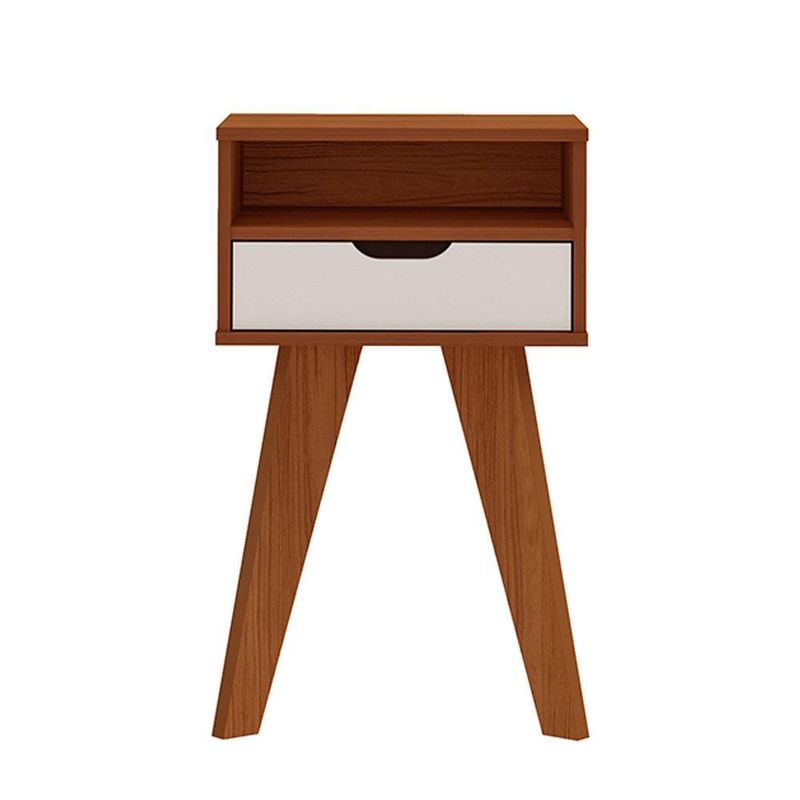 Mesa Auxiliar Tango Café y Blanco Mdf y Mdp 45x35x73 Cm