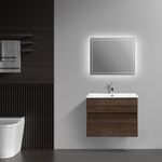 Vanity  Empotrable Bosco Roble Oscuro 85x52x51 cm