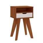 Mesa Auxiliar Tango Café y Blanco Mdf y Mdp 45x35x73 Cm