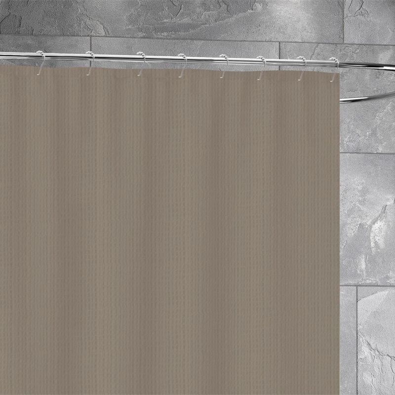 Set de Cortina para Baño con Ganchos Taupe 13 Pzas