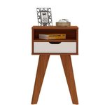 Mesa Auxiliar Tango Café y Blanco Mdf y Mdp 45x35x73 Cm