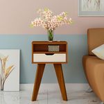 Mesa Auxiliar Tango Café y Blanco Mdf y Mdp 45x35x73 Cm