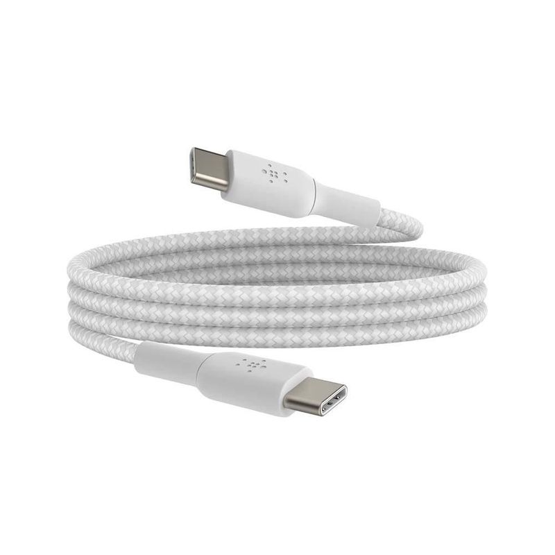 Cable Trenzado USB-C a USB-C Blanco 1 M