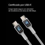 Cable Trenzado USB-C a USB-C Blanco 1 M