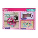 Juego y Carrito para Servir Té Rosado y Turquesa 42 Pzas