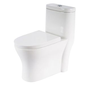 Inodoro de Una Pieza Fluid II Elongado Blanco