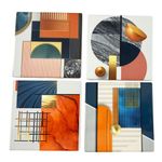 Set de 4 Porta Vasos Diseños Geométricos