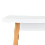 Mesa Comedor Blanco con Patas de Madera