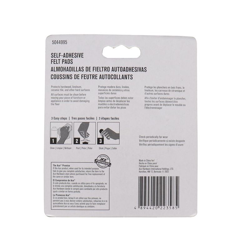 Protectores Circulares Fieltro Beige 2 1/2 Plg 4 Unidades - Ace