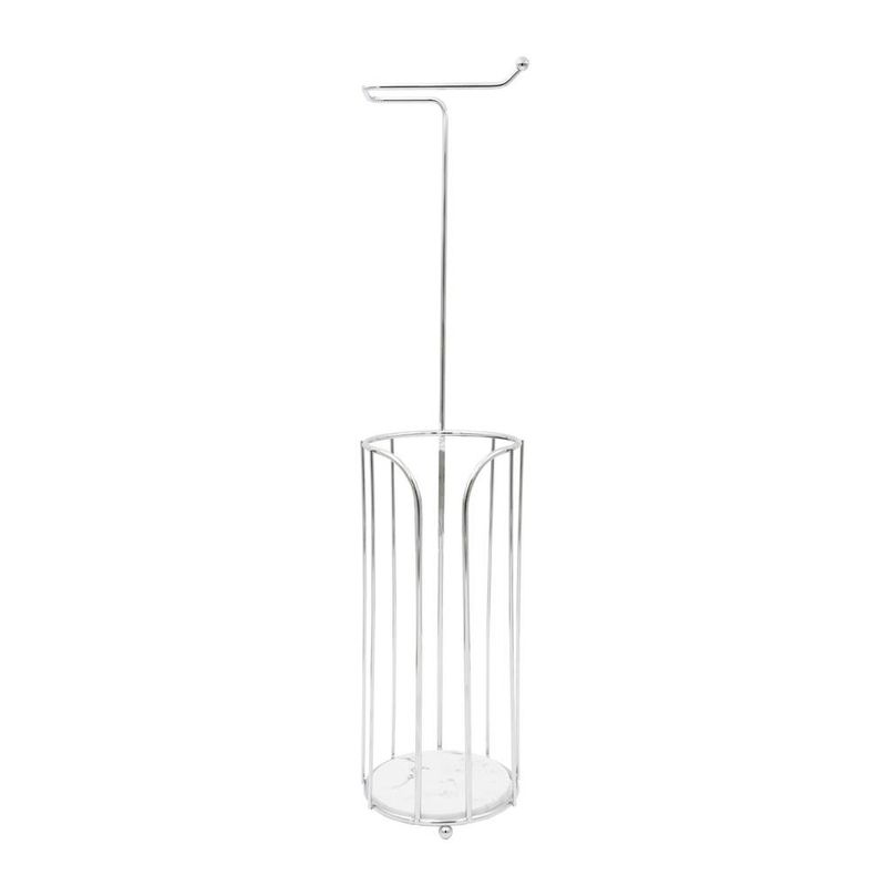 Porta Papel Higiénico Blanco con Fondo de Resina Diseño Mármol