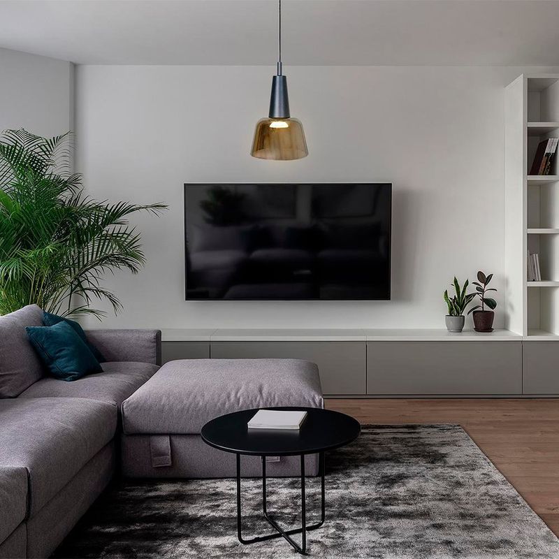 Lámpara Colgante 1 Luz Negro y Cristal 10.5 W