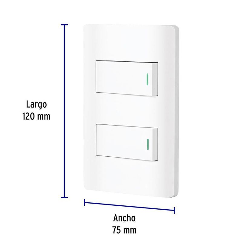 Interruptor 2 Polos 1 Modulo Lisboa Blanco - Volteck