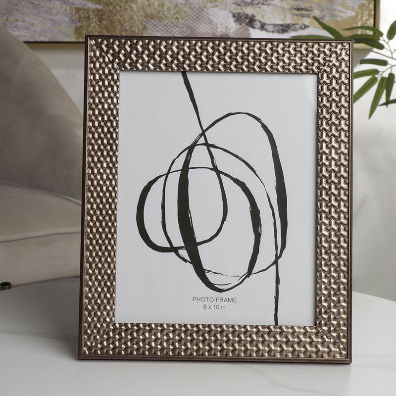 Portarretratos Metalizado Texturizado Color Bronce