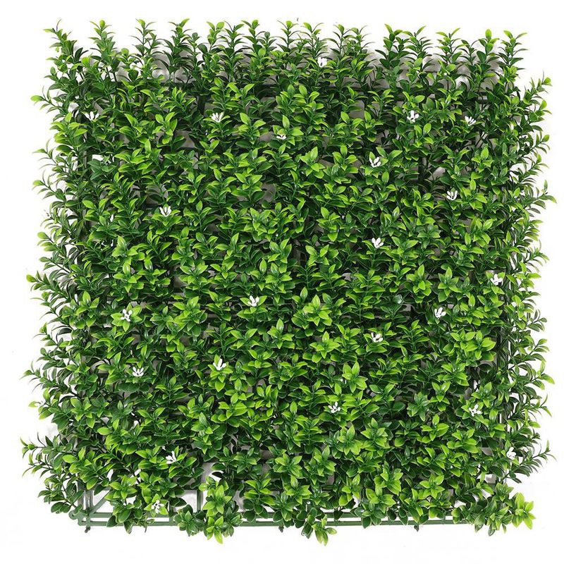 Panel de Follaje Sintético Estilo Jazmín Verde 50 X 50 Cm