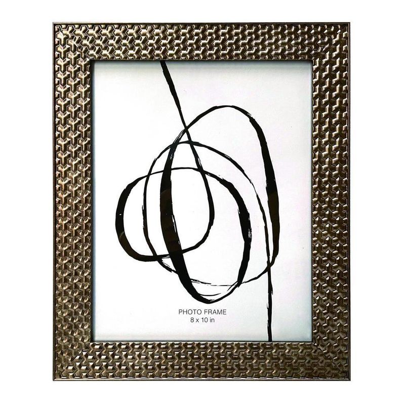 Portarretratos Metalizado Texturizado Color Bronce