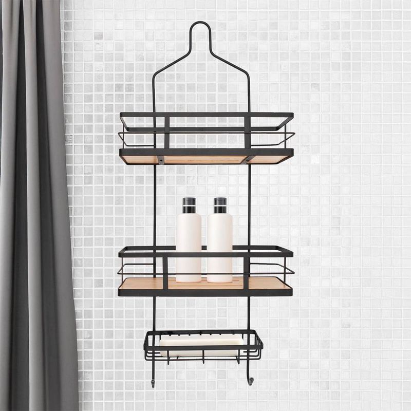Organizador de Ducha de 3 Niveles Matis con Bambú Negro