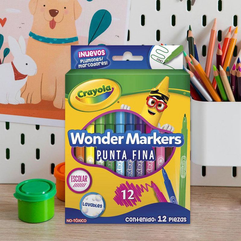 Marcadores De Punta Fina Multicolores 12 Colores - Crayola