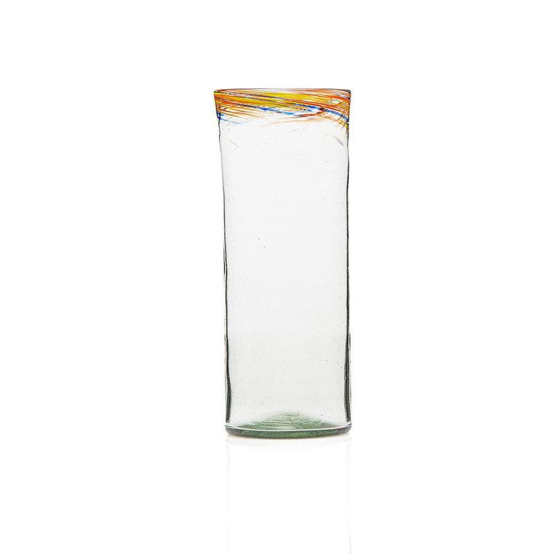 Florero de Vidrio con Cuello Veteado