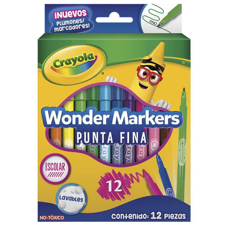 Marcadores De Punta Fina Multicolores 12 Colores - Crayola