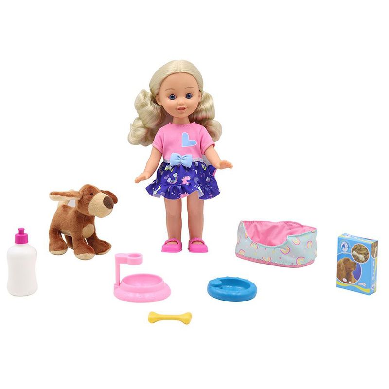 Muñeca 12 Plg Con Mascota Estilos Surtidos