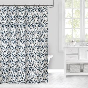 Cortina de Baño con Ganchos Diseño Hojas