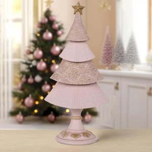 Árbol Decorativo Rosado con Estrella Dorada