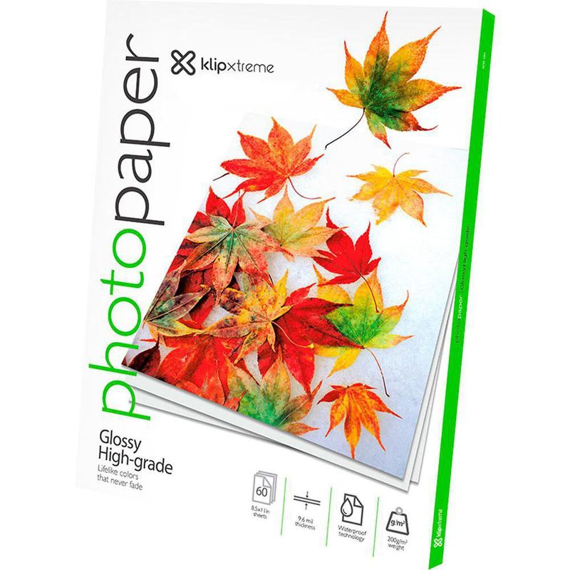 Resma de 60 Hojas de Papel Fotográfico Brillante - Klipxtreme