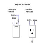 Tomacorriente Doble + Interruptor 1 Modulo Española Blanco - Volteck