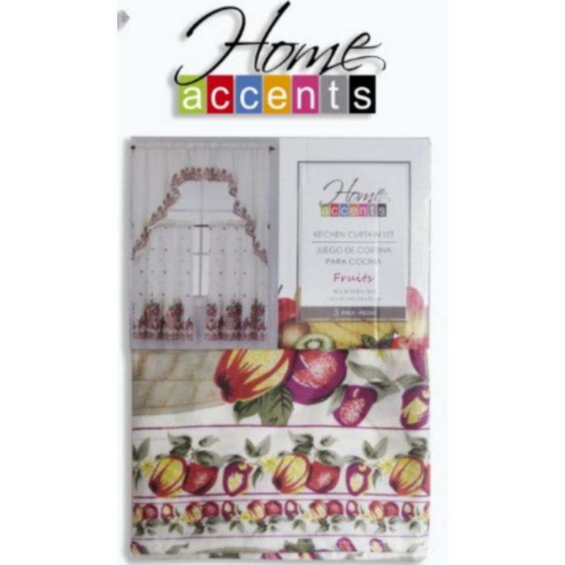Set de Cortinas para Cocina Frutas 3 Pzas