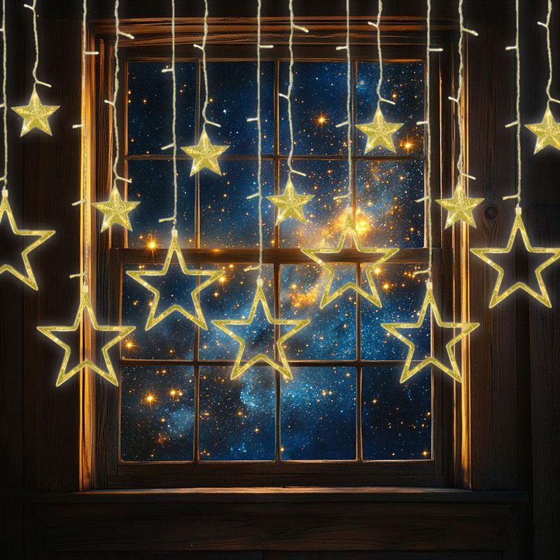 Cascada LED Cálida de 138 Luces