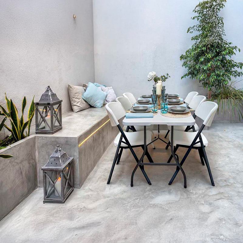 Mesa de Exterior Plegable Oskar Blanca 182X75X74 Cm
