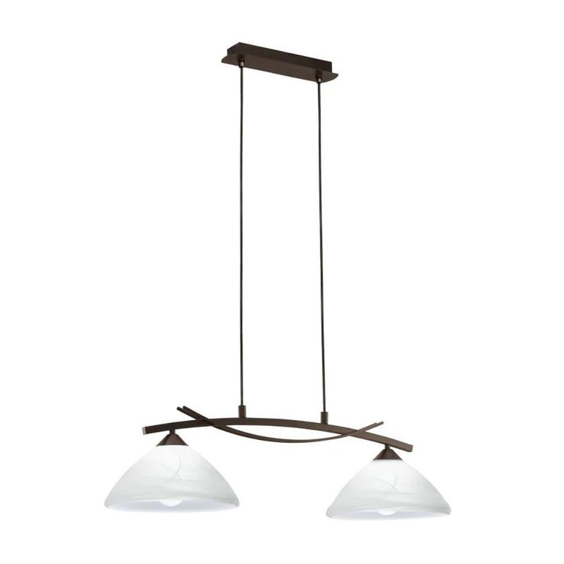 Lampara de Colgar 2 Luces Vinovo Café Oscuro