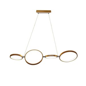 Lámpara Colgante LED Moderna de Aros Dorados Diseño Elegante y Minimalista