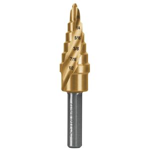 Broca Escalonada de Titanio 6 Escalones 3/16-1/2 Plg - Truper Expert