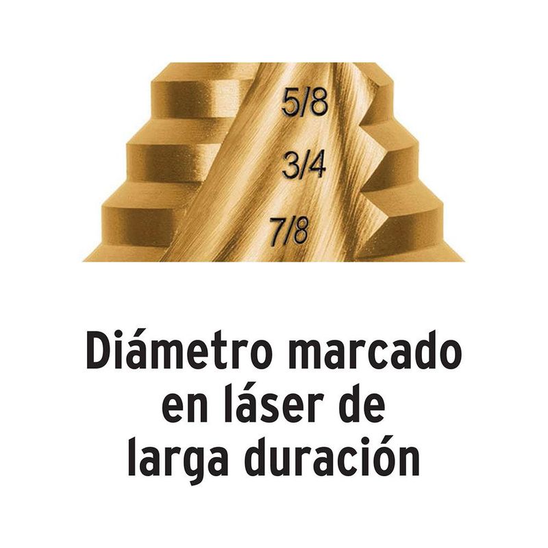 Broca Escalonada de Titanio 6 Escalones 3/16-1/2 Plg - Truper Expert