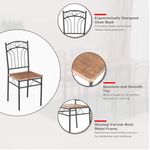 Juego de Comedor Meco de 4 Puestos en Color Nuez y Negro para Comedor