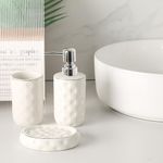 Set de 3 Piezas para Baño Color Blanco con Relieve